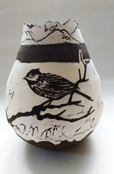 vogel met zigzagrand